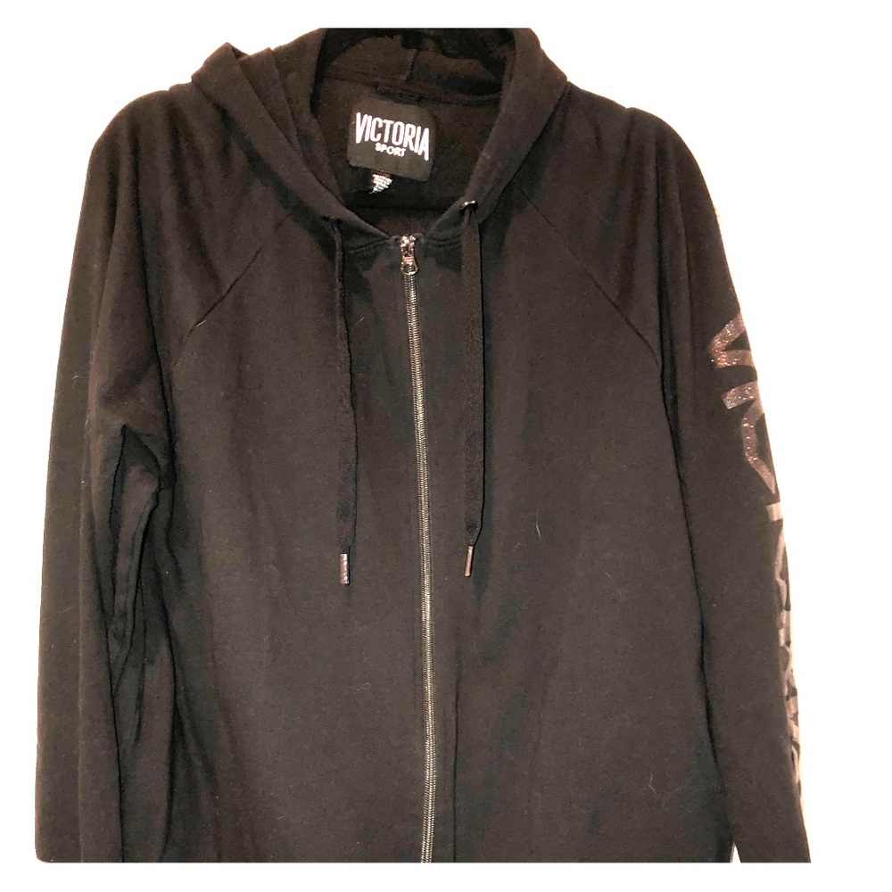 VICTORIA’S SECRET SPORT Black Zip Up Hoodie -EUC